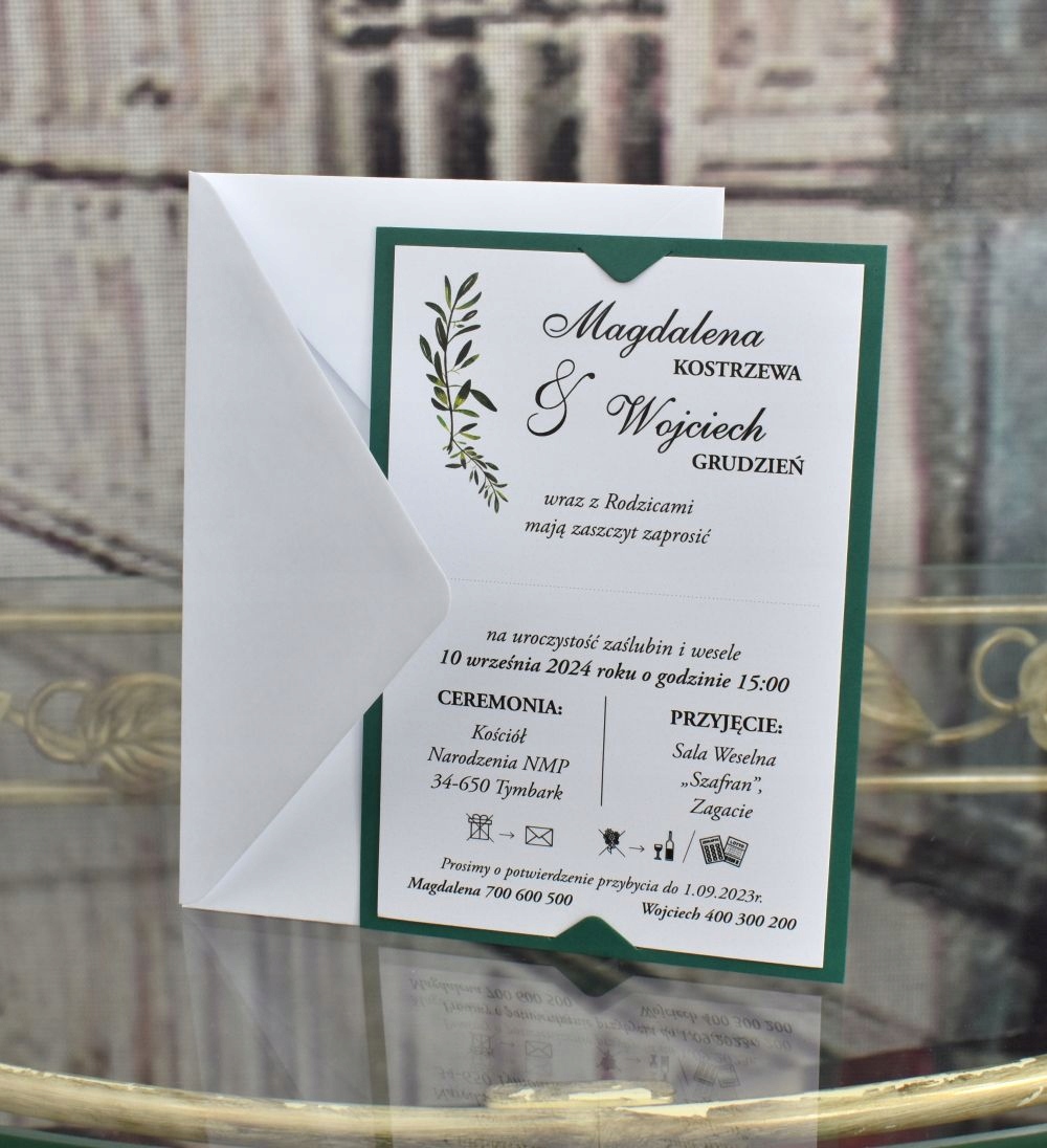 Zaproszenie ślubne, jednokartkowe, minimalistyczne Marka inny
