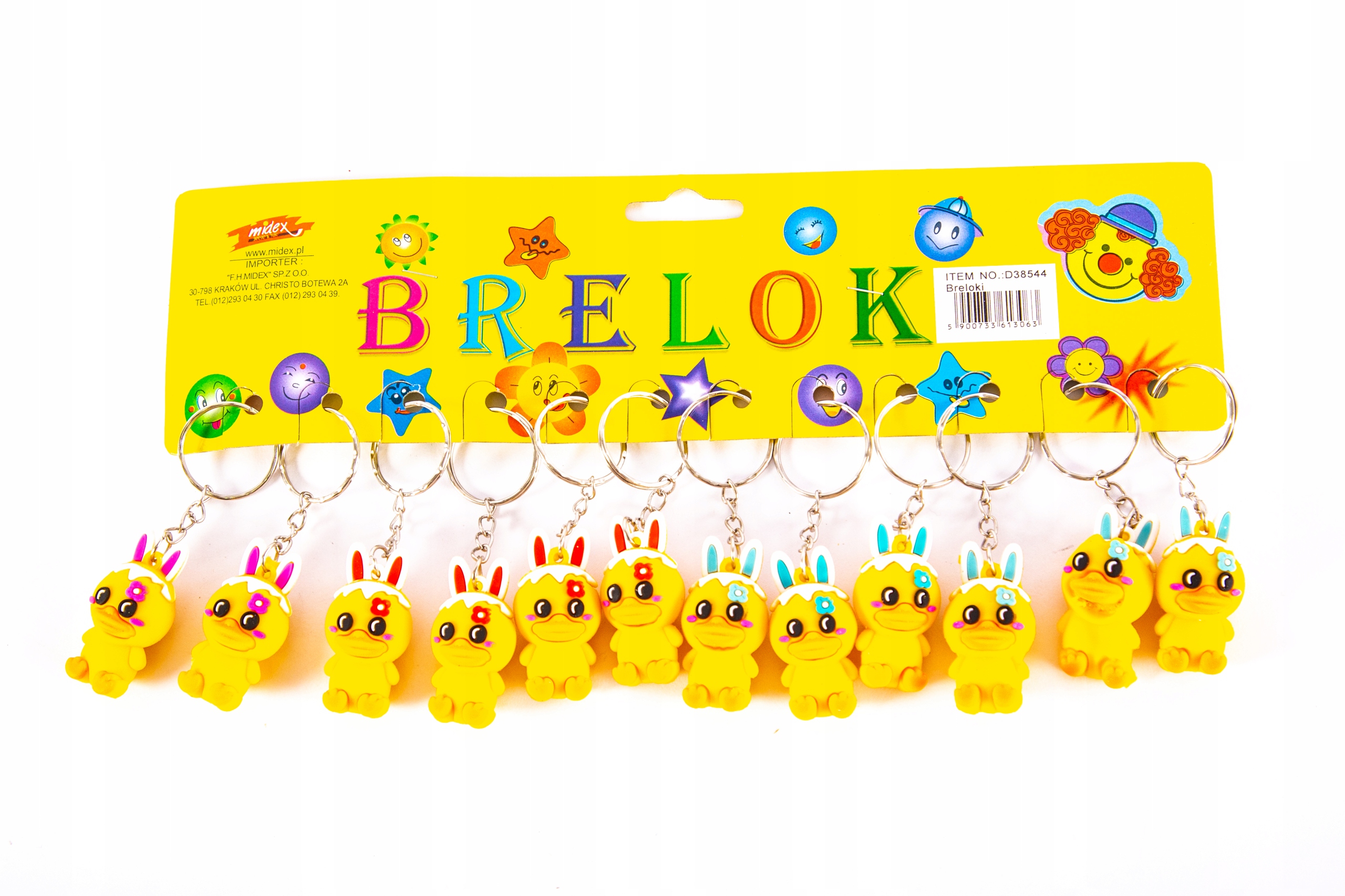 

Brelok Żółta Kaczuszka 12szt Gumowy Breloczek