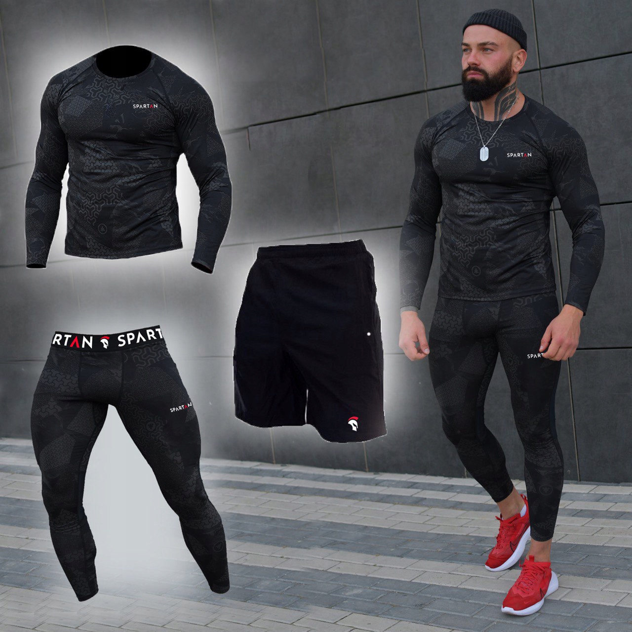 BIELIZNA ODZIEŻ STRÓJ KOSZULKA SPODNIE Termoaktywna MĘSKA MOTOCYKL MOTOR 3x Rozmiar XL