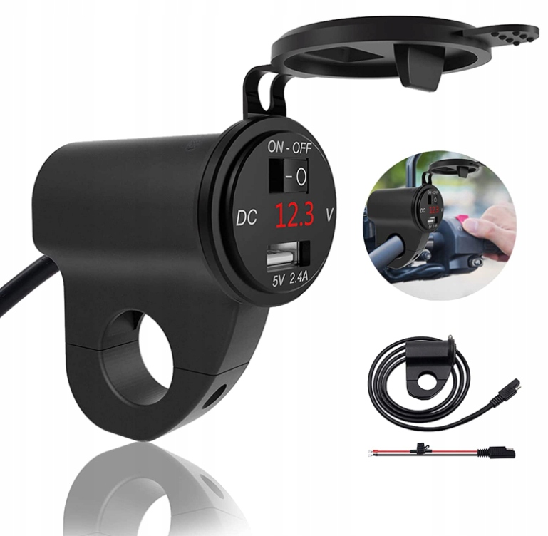 МОТОЦИКЛ ЗАРЯДНОЕ УСТРОЙСТВО 2.4 A РАЗЪЕМ USB ВЫКЛЮЧАТЕЛЬ