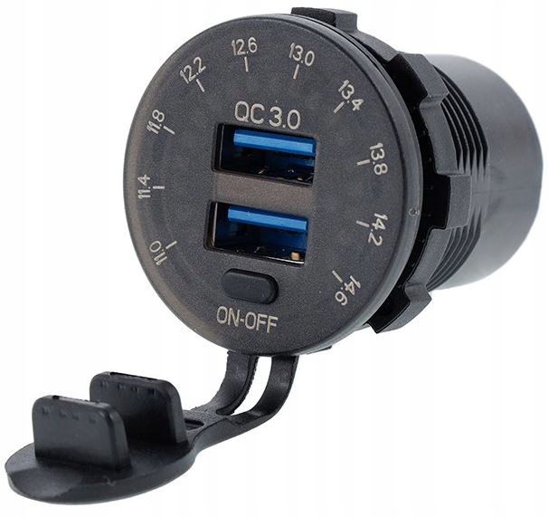 ŁADOWARKA DO ZABUDOWY 12V / 24V SZYBKA 2X USB QC 3.0 WOLTOMIERZ WŁĄCZNIK Producent Carmotion