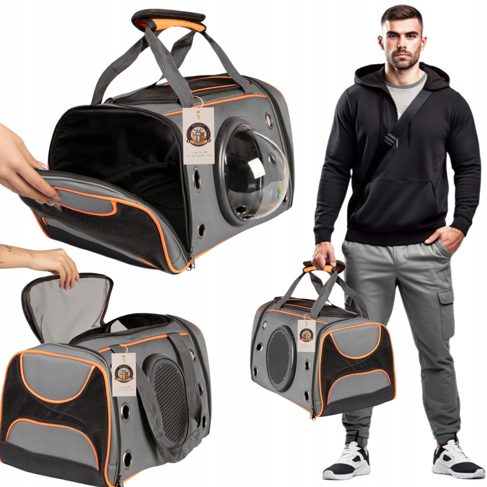 Levně Ultraodolný Přepravka Pro Psa A Kočku S Ufo Okénkem A Vodítkem