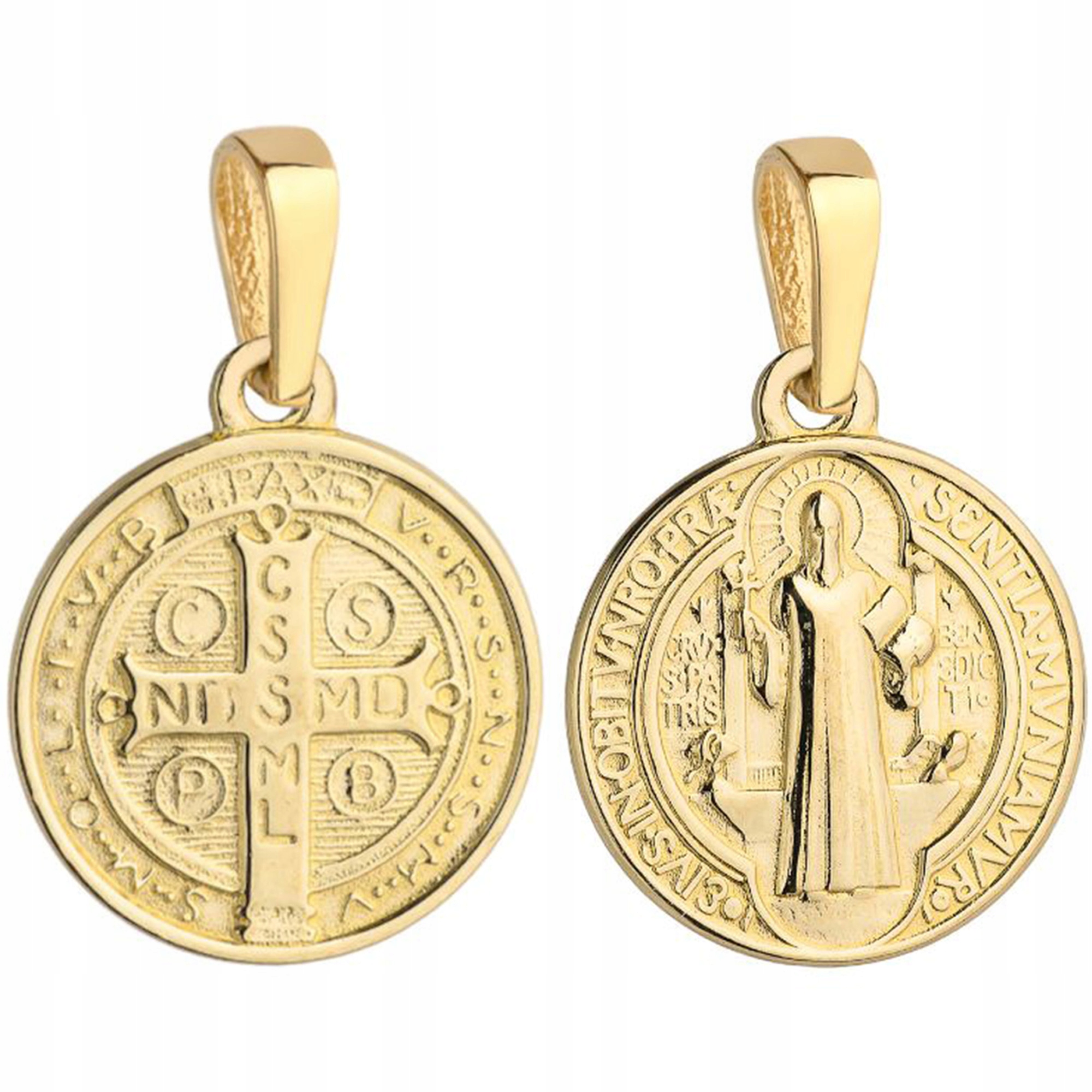 Zlatý Medailonek Kulatý pr. 585 Svatý Benedikt 14k