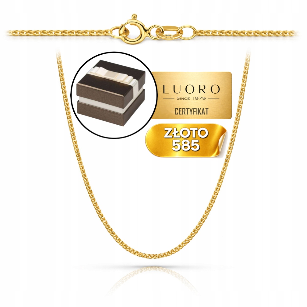 Řetízek Zlatý 585 14K Vazba Liščí Ocas 45 CM Elegantní Klasický