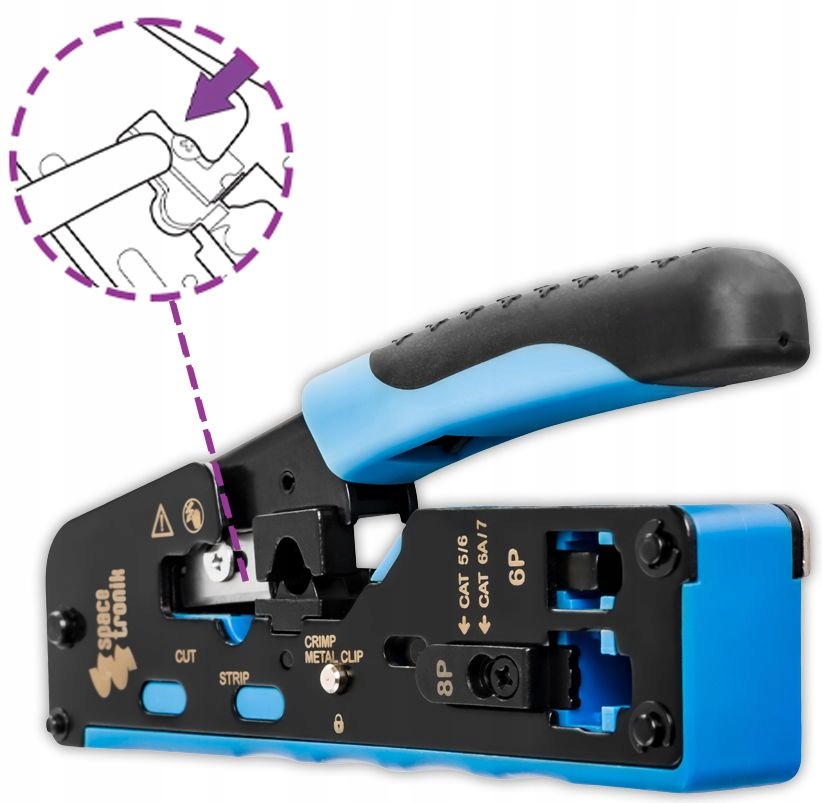 Zaciskarka Zaciskacz Wtyków LAN RJ RJ45 RJ11 RJ12 PT-CT03 Spacetronik Producent Spacetronik