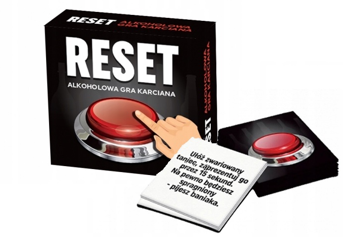 RESET GRA PLANSZOWA DLA DOROSŁYCH ALKOHOLOWA KARTY Typ Podstawa