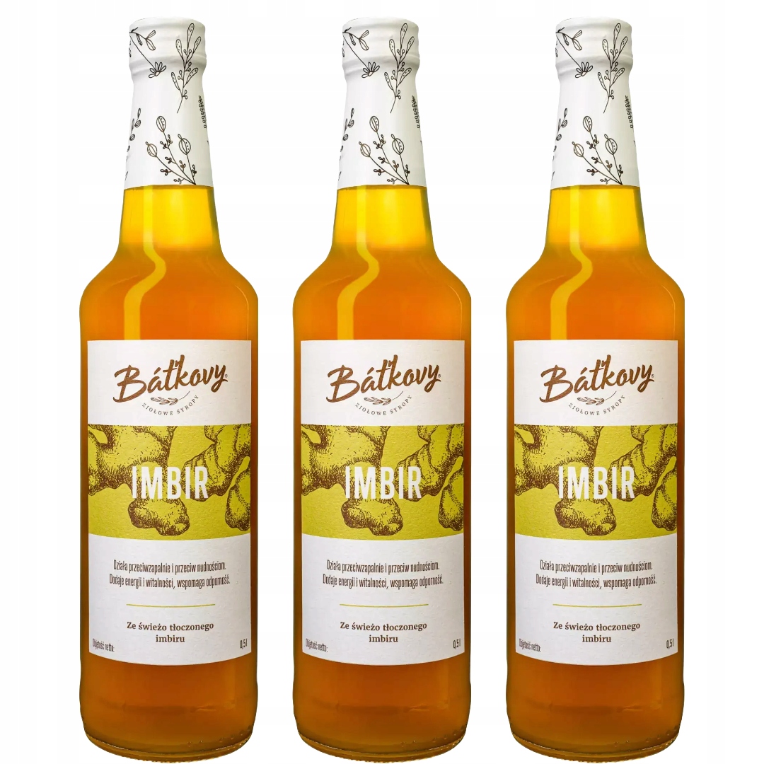 Levně 3x Zázvorový sirup Batkovy Zázvor Bez Konzervantů Pro Čajové Nápoje natural