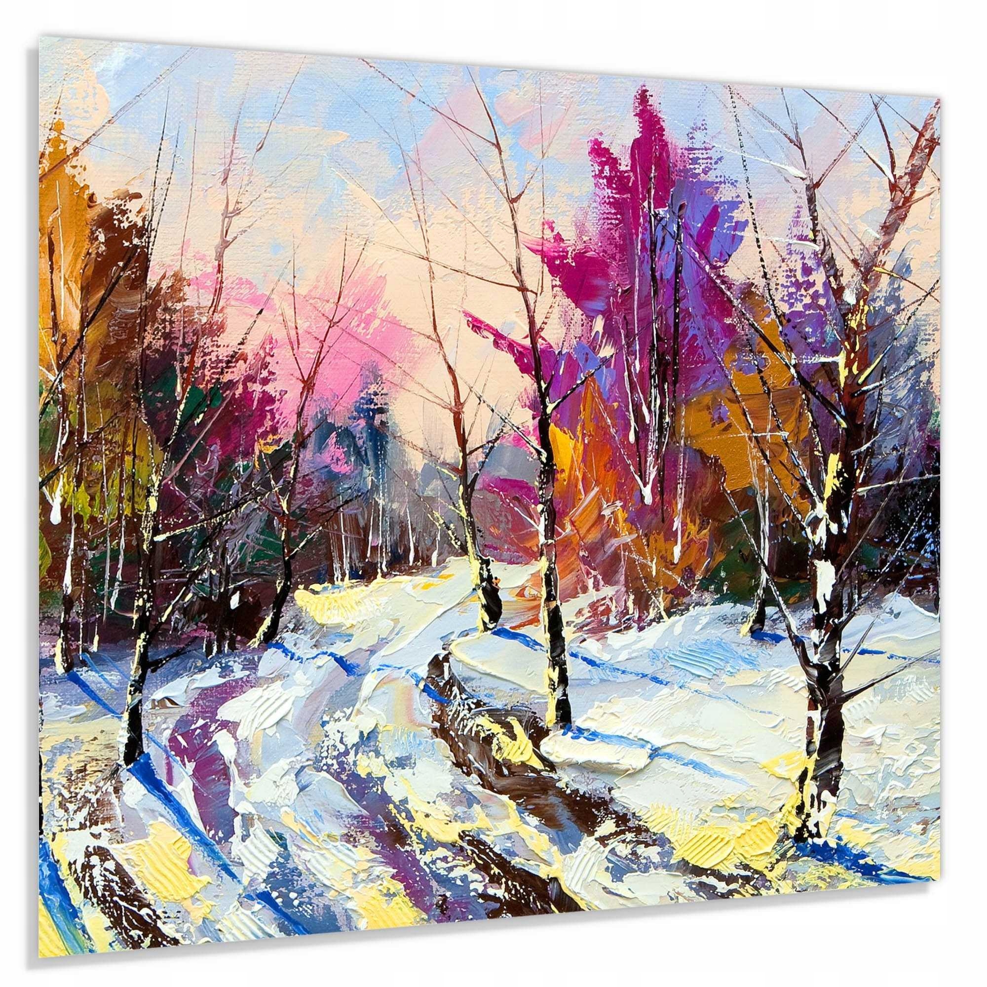 Szkło hart 50x60 Malowany las + KLEJ