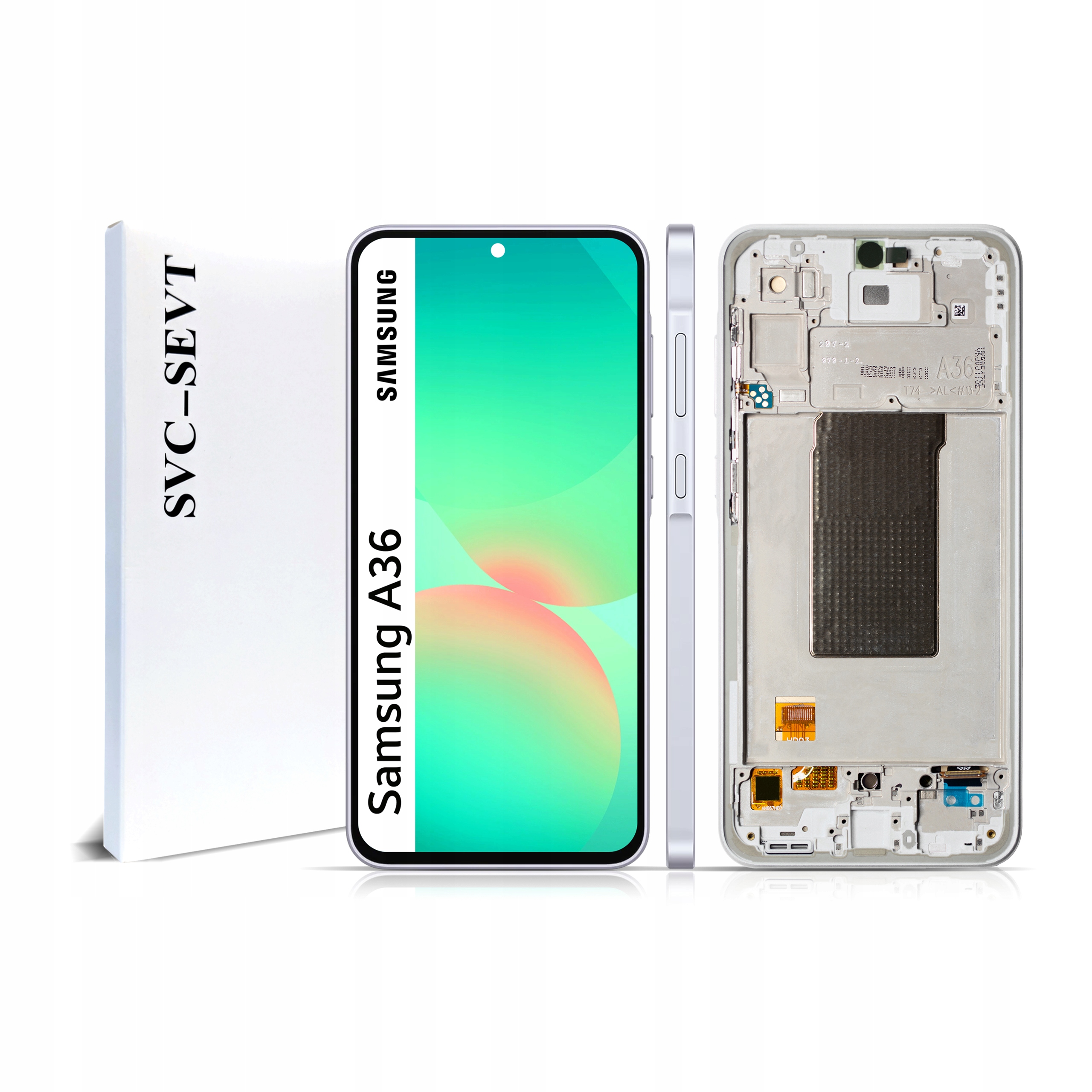 Displej s rámčekom pre Samsung A36 Originál Zila Display Panel LCD White