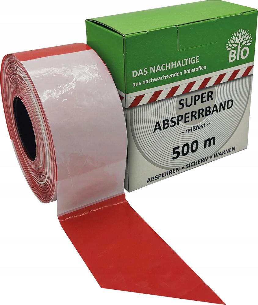 Ohradní bariérová páska 500 m, červeno-bílá role