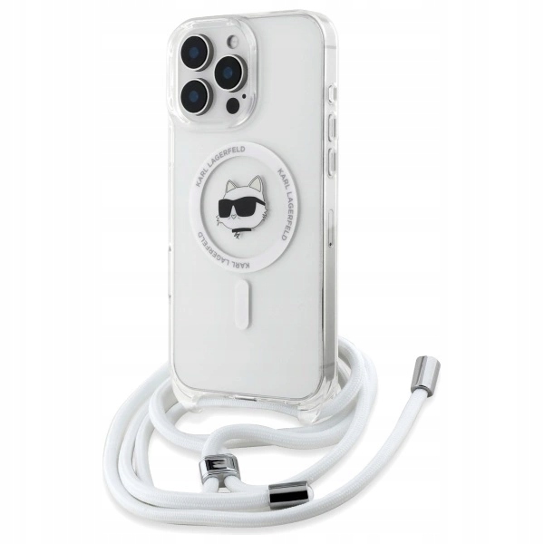 Pouzdro Karl Lagerfeld IML Choupette Head & Cord Magsafe pro iPhone 16 Pro pr