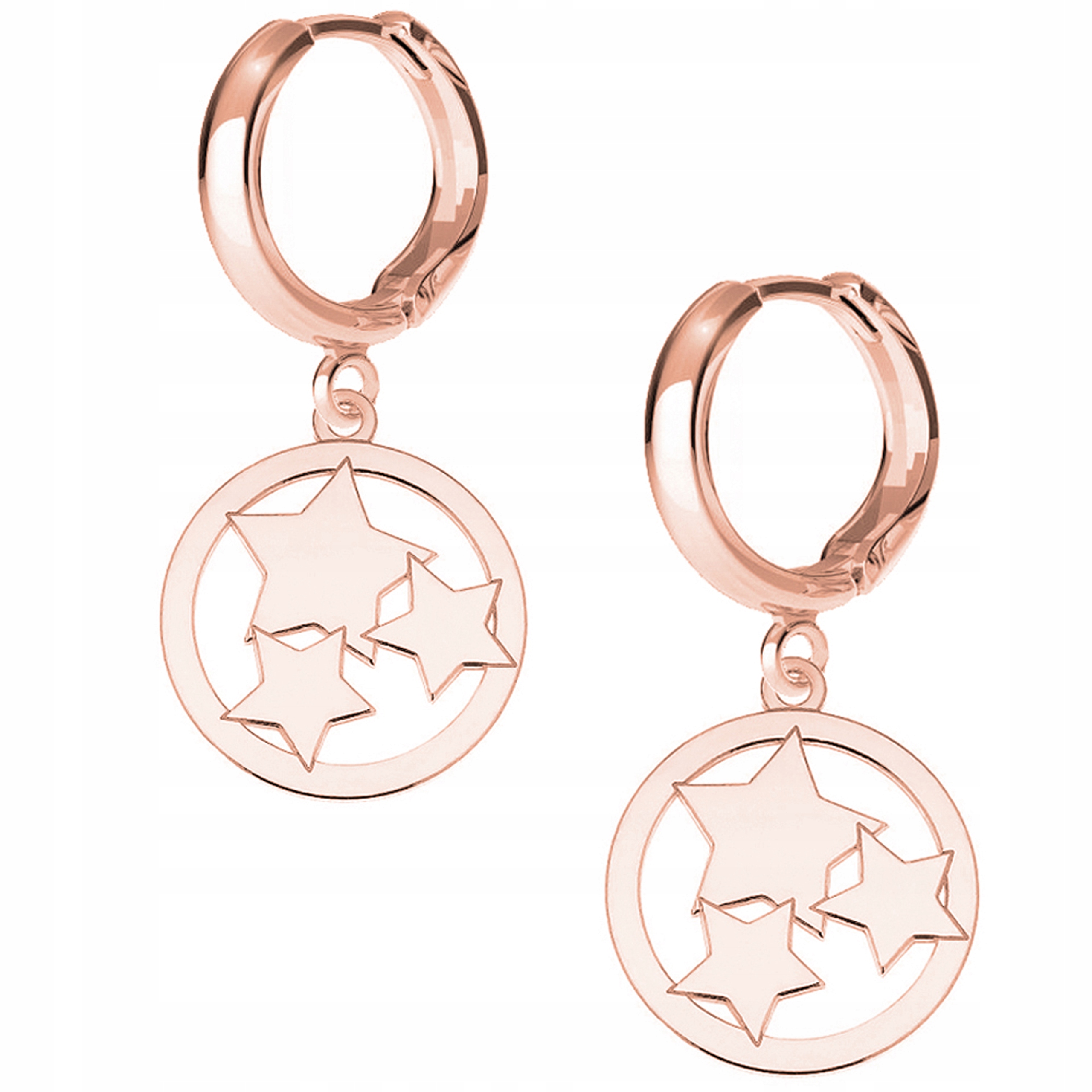 Náušnice Hvězda růžové zlato 925