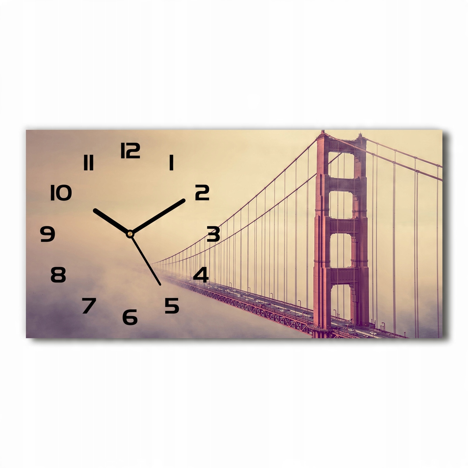 

Zegar ścienny szklany Most San Francisco 60x30 cm