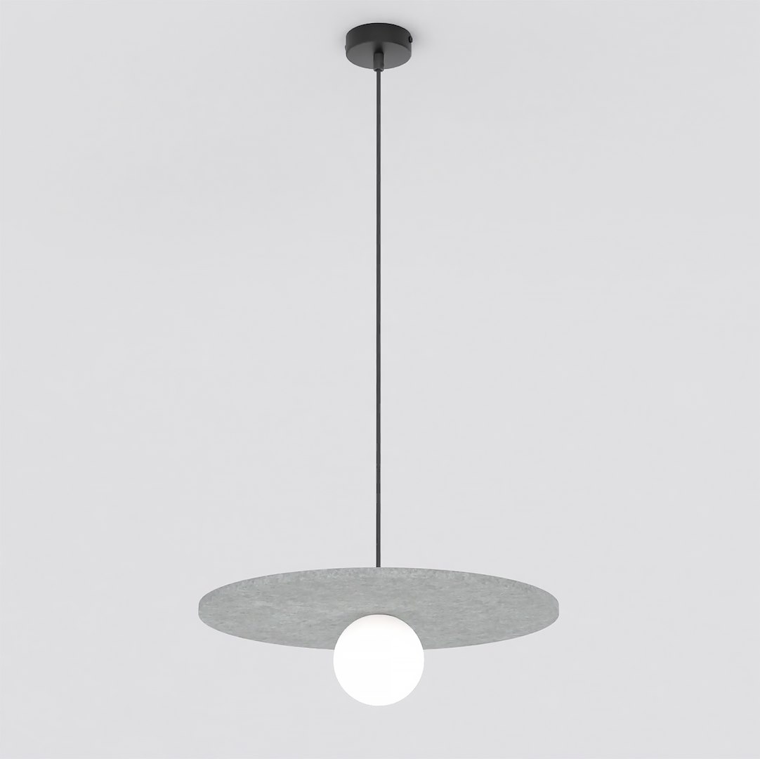 Závesná lampa Calma z plsti šedá 1xG9, lakovaná oceľ