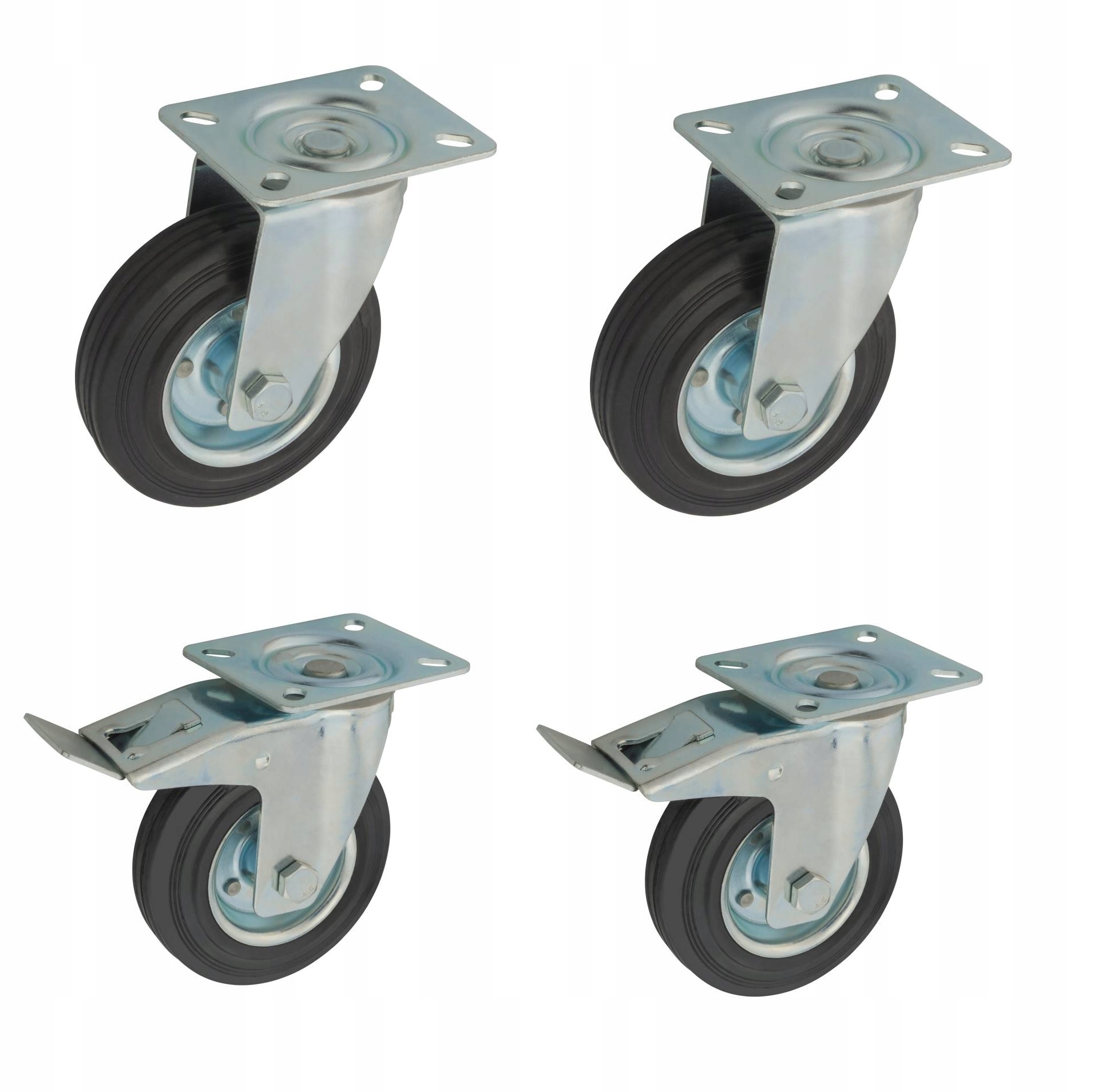 Sada Jezdných Koleček 4ks 125 mm 400 kg Pojezdová kolečka