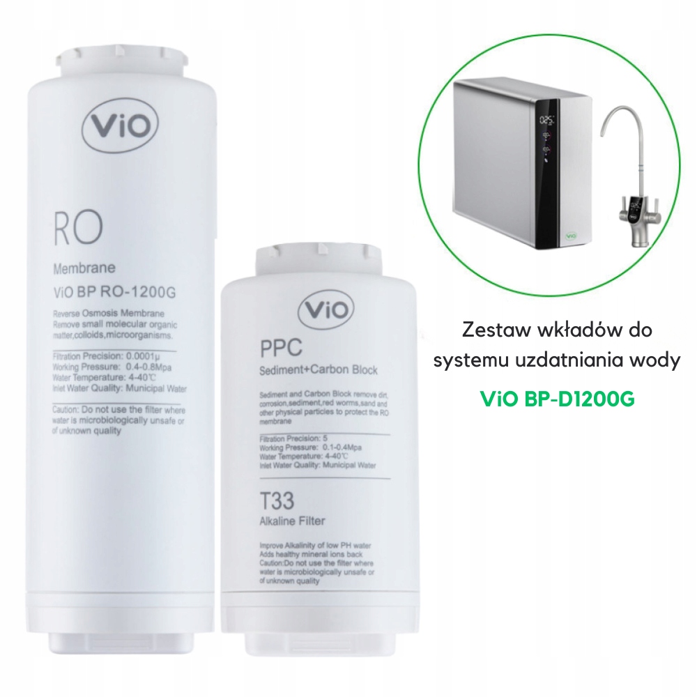 Sada x2 vyměnitelných filtrů pro systém čištění vody ViO BP-D1200G