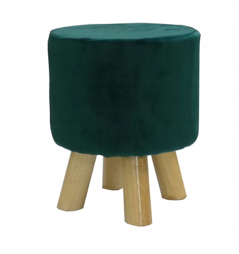 

Pufa Zielony tkanina velvet stołek grube siedzisko