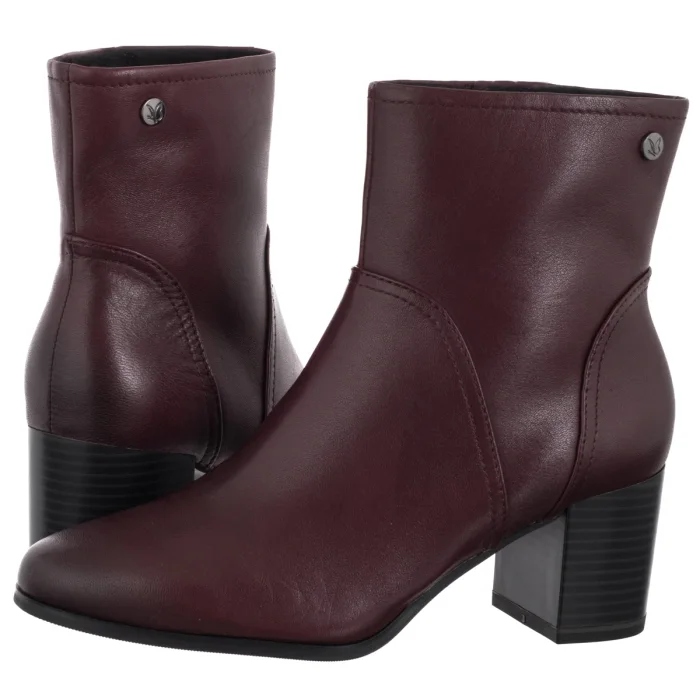 Dámské kožené boty Kotníkové Boty Caprice Bordové 9-25306-45 540 Bordeaux