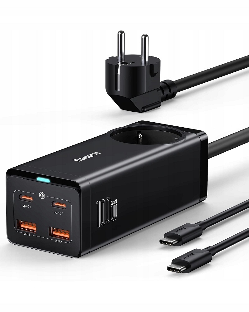 Baseus Ładowarka 5w1 Listwa Zasilająca Zasilacz 230V 4x Usb Usb-c Pd 100W