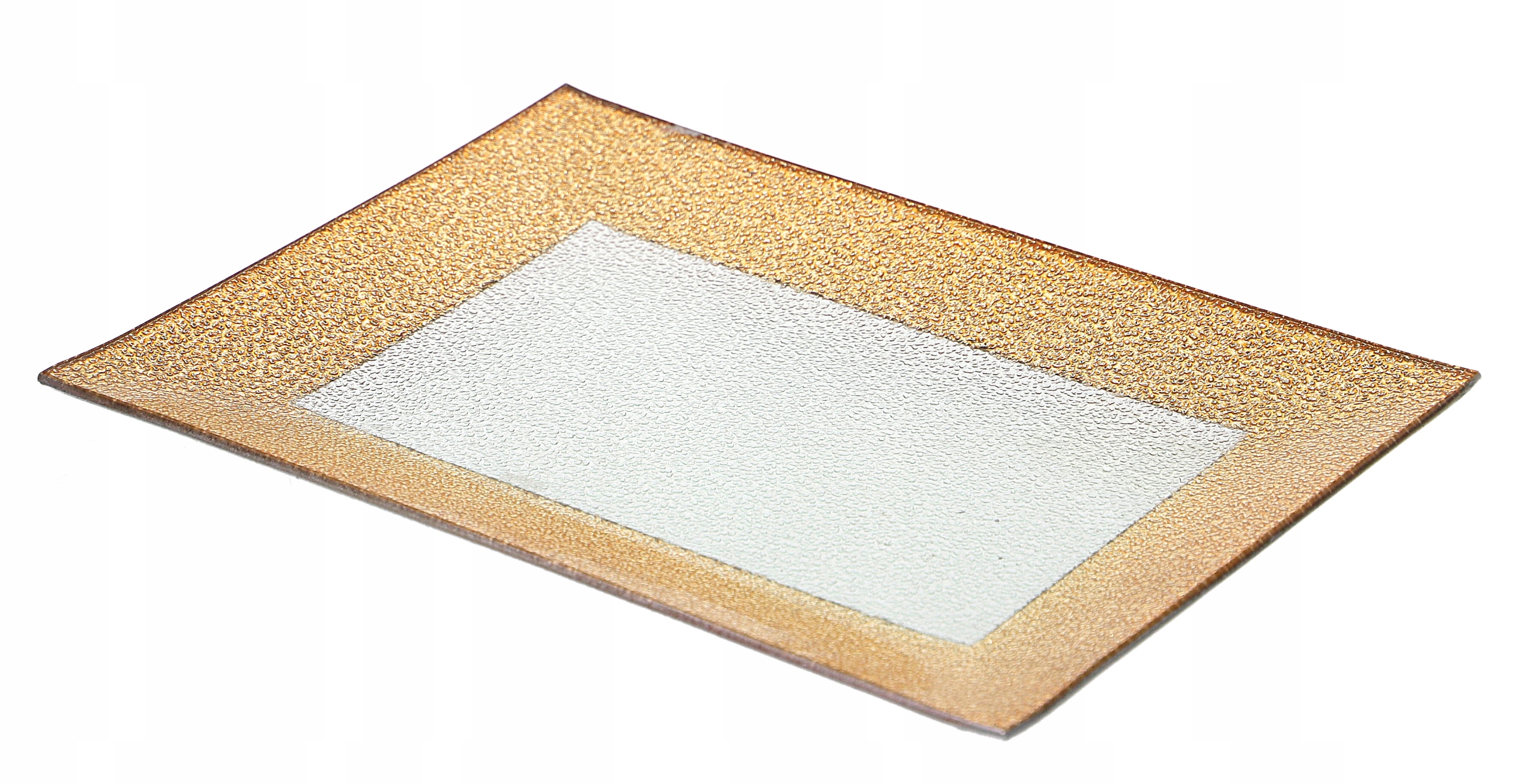 

Złota patera podstawka szklana na świecę 26x19cm