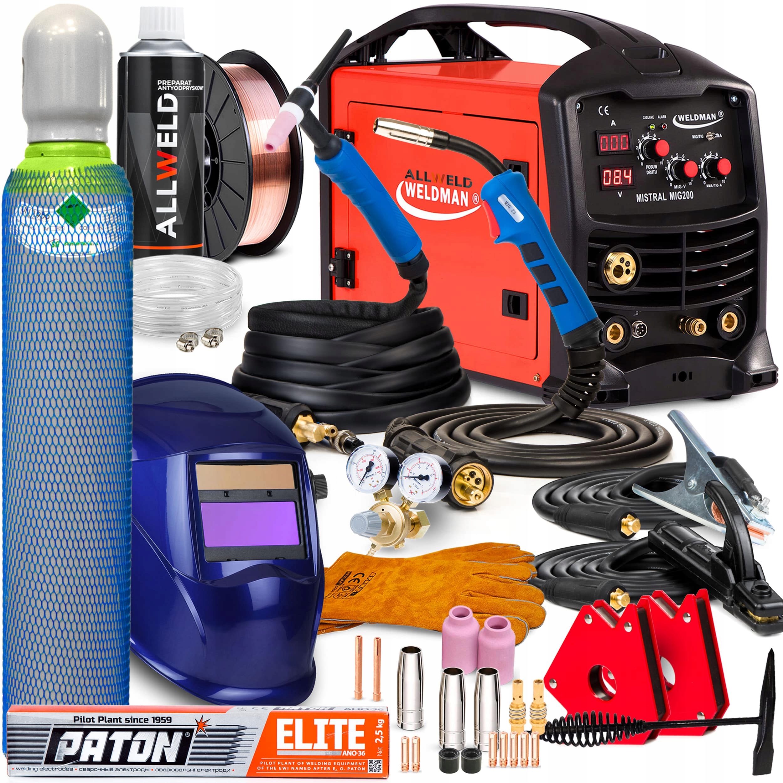 Półautomat Spawalniczy Weldman Mistral Mig 200 Mag Mma Tig 230V 200A Igbt