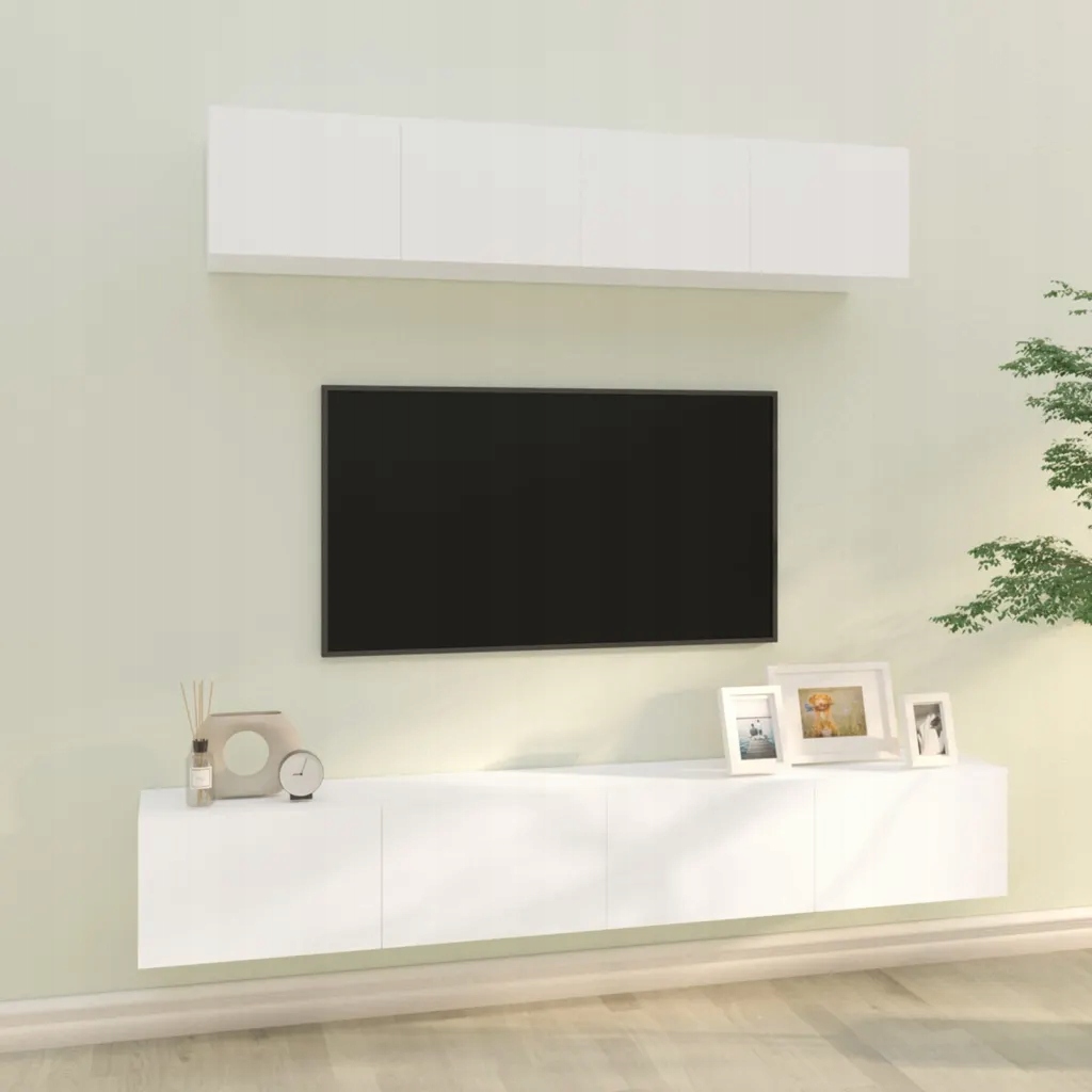 4dílný set Tv skříněk bílý kompozitní dřevo Bílá 3114534