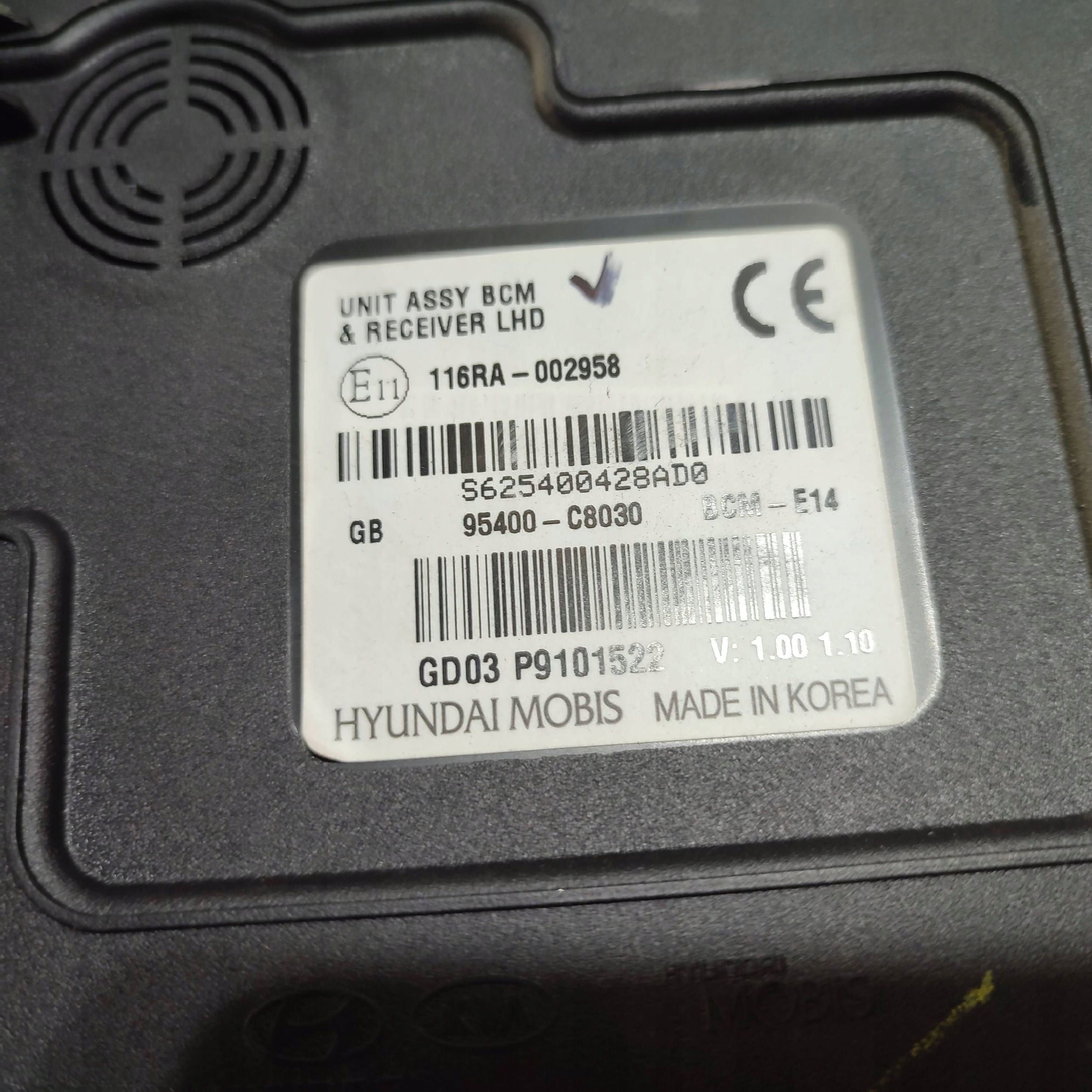 comfort control unit Hyundai i20 95400C8030