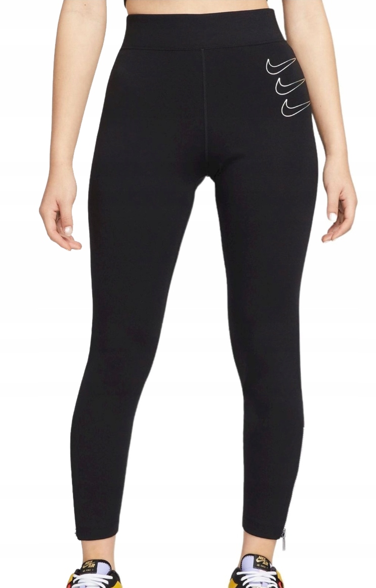 Legíny Nike Swoosh Sportswear Vysoký pas 7/8 Přiléhavé DD5135-010 M