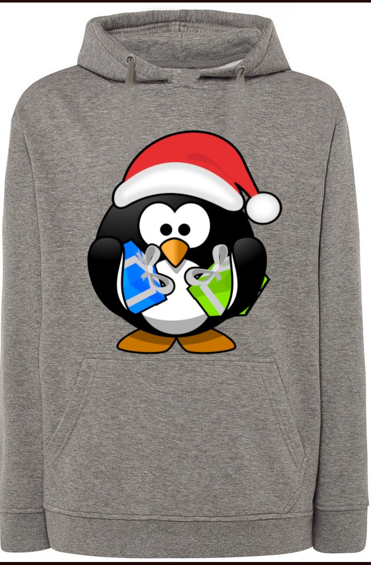 Vánoční mikina Tučňák Kapuce Módní vel. L