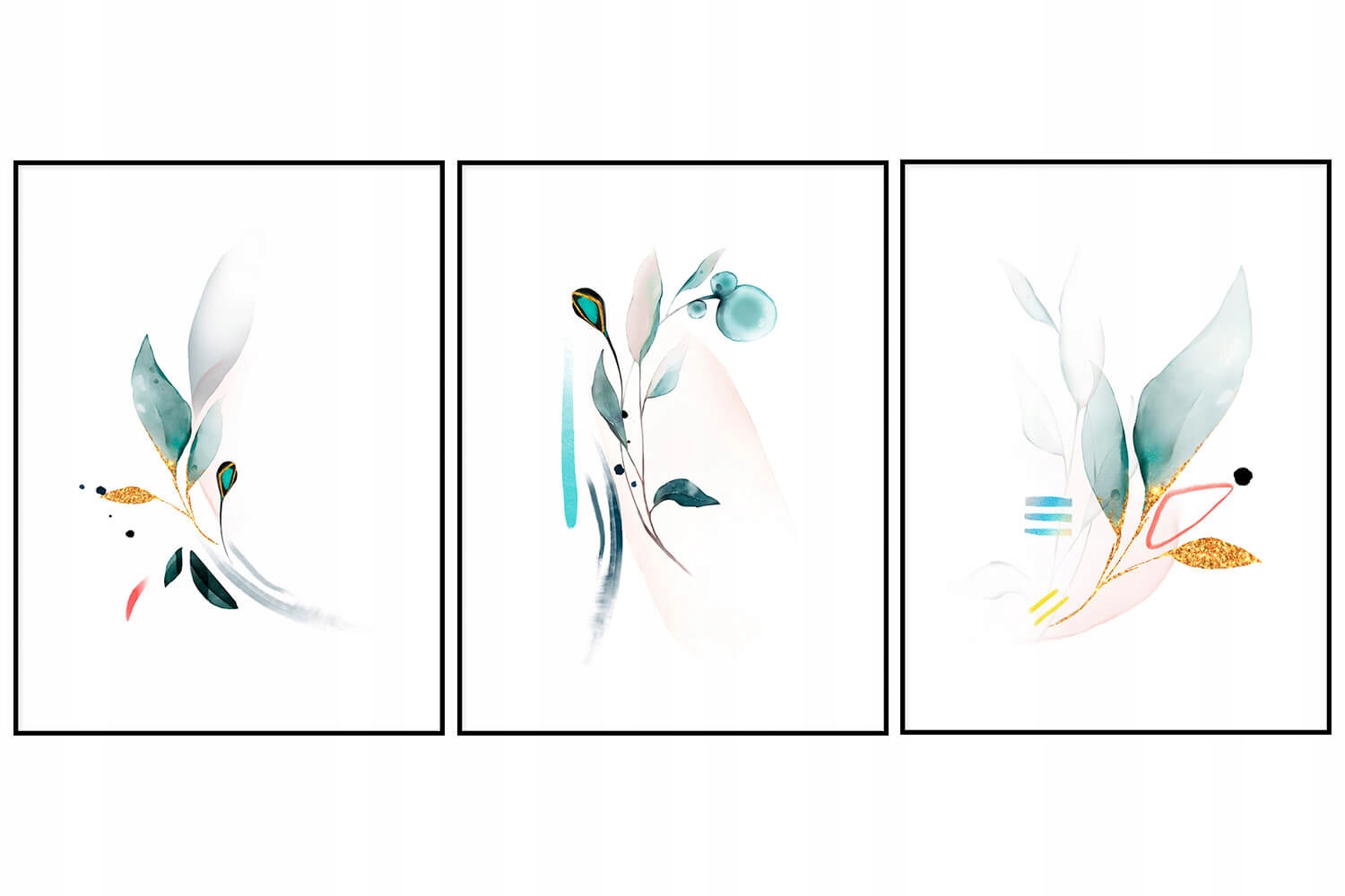 Triptych plakáty do obývacího pokoje kuchyně listy 3ks 50x70