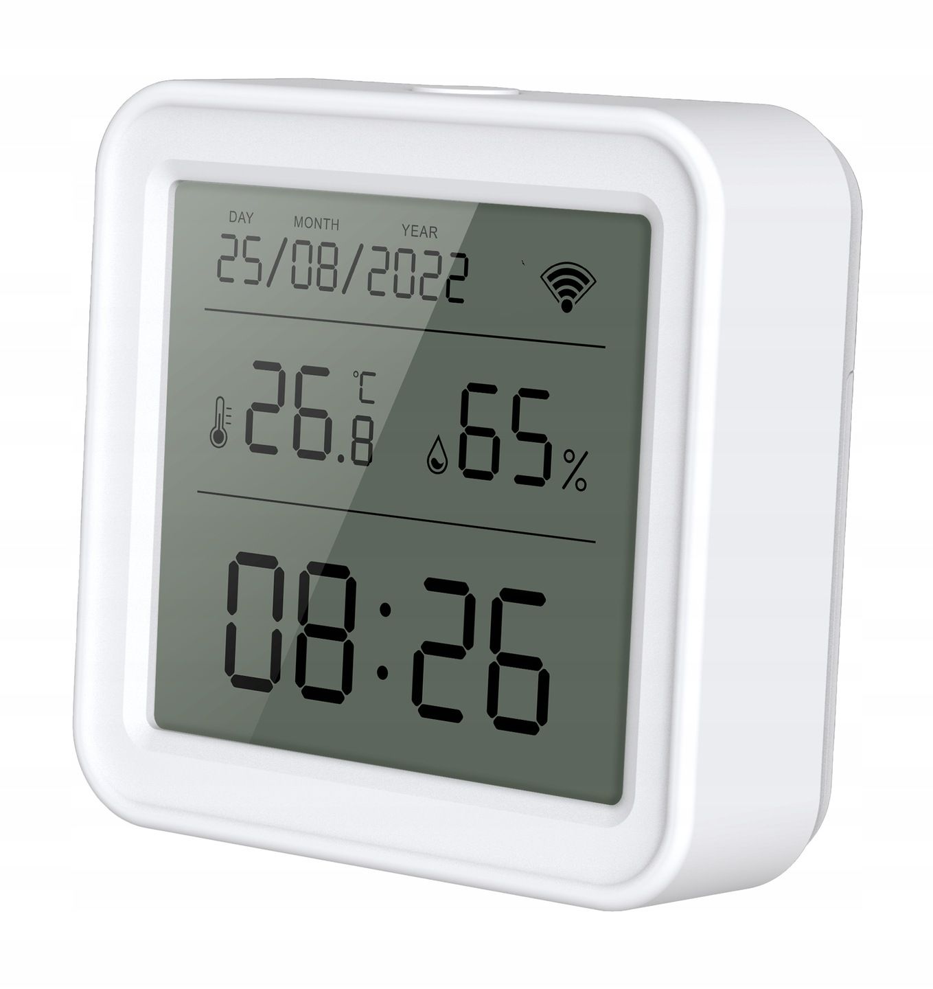 Teploměr Snímač teploty vlhkosti a hodiny Tuya Smart Life Wifi LCD