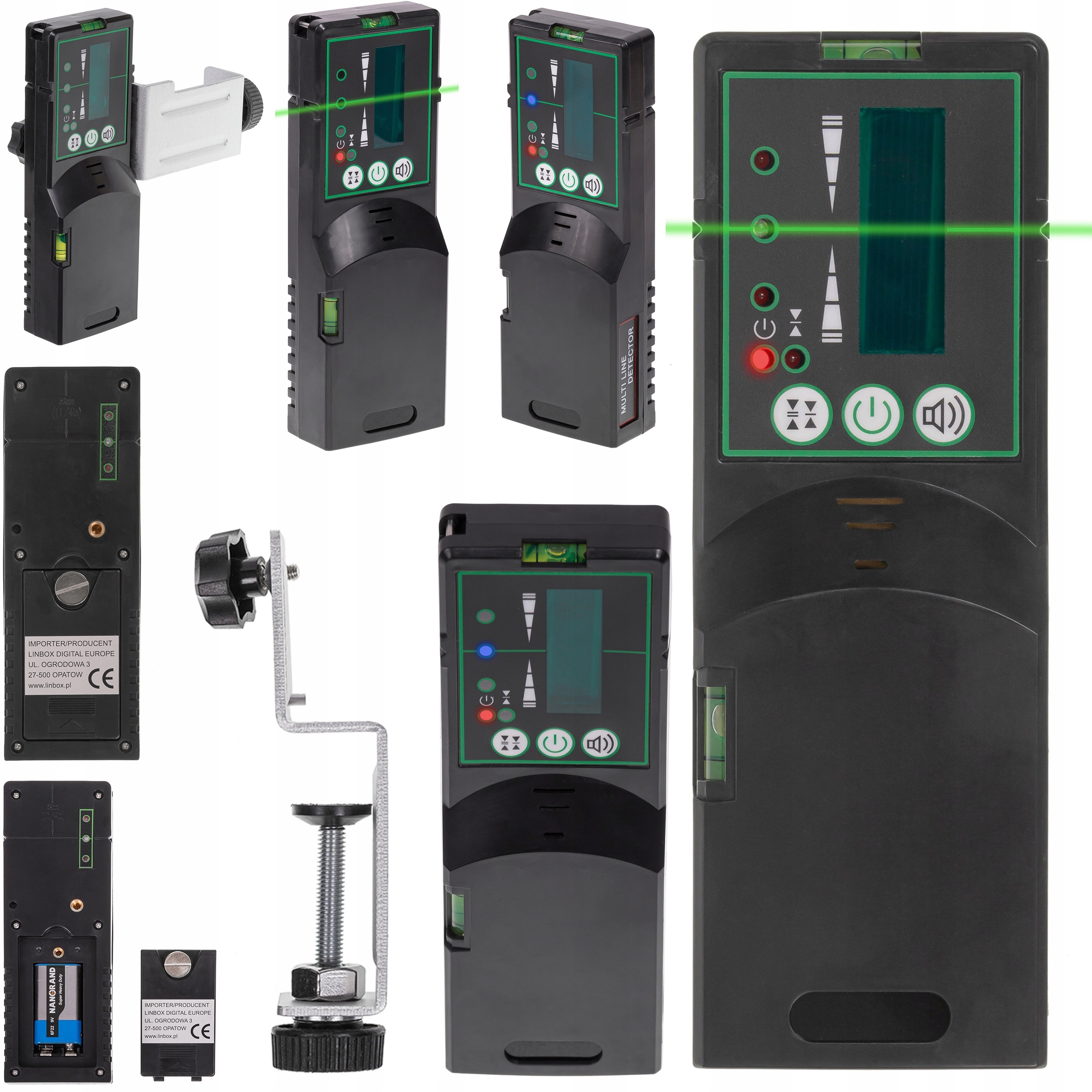 Detektor-poziomu-zielone-swiatlo-laserowe-odbiornik-czujnik-scienny-i