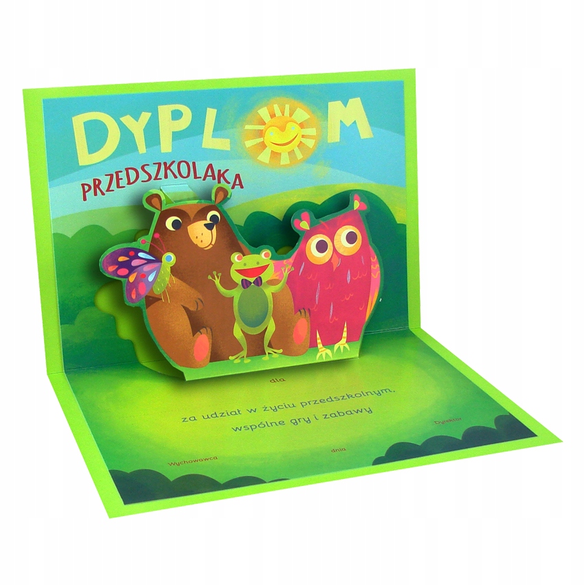 

Dyplom Przedszkolaka 3D ruchome oczka składany