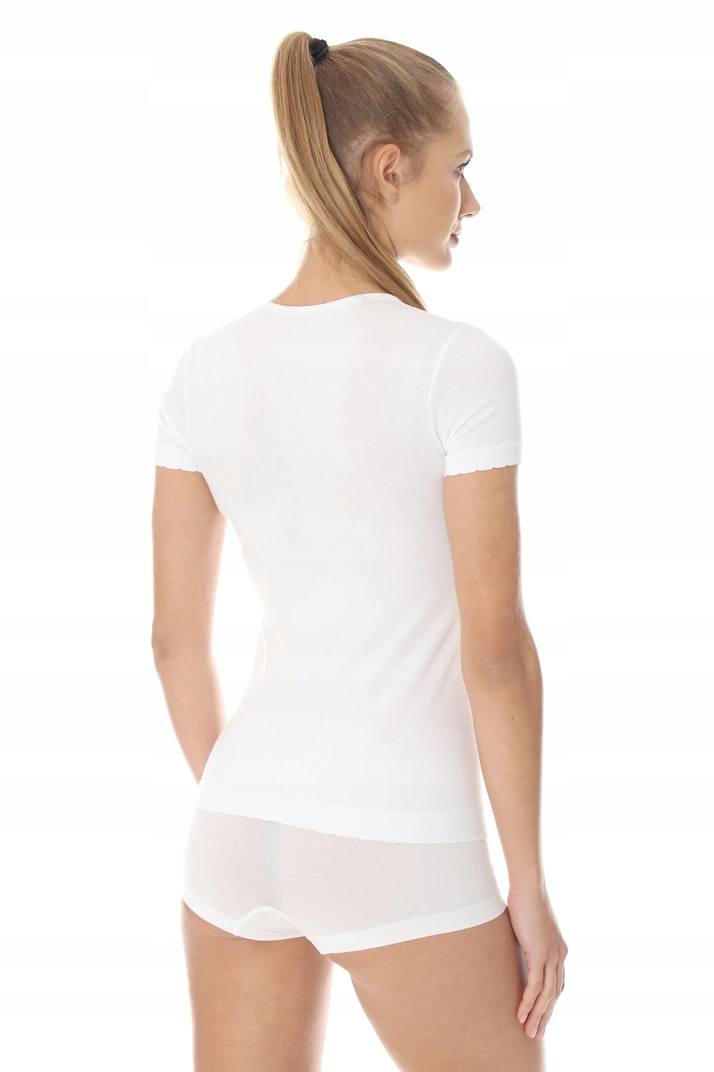 WYGODNA KOSZULKA DAMSKA BRUBECK COMFORT COTTON M Dekolt okrągły