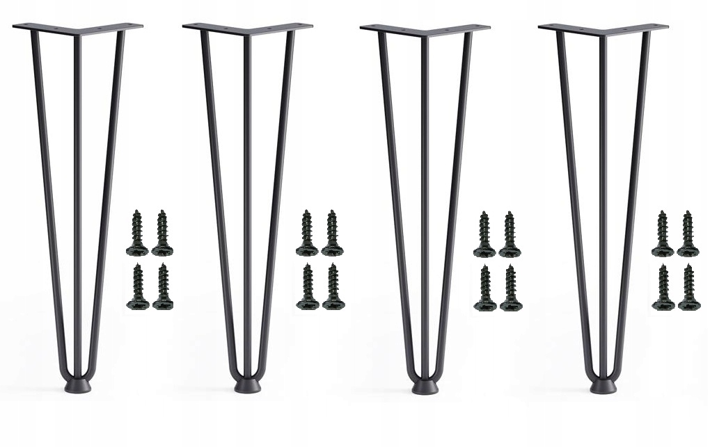 Nohy Ke Stolu Černé Matné, Styl Loft Tříprutové H-406 Hairpin DN-803 4 Ks