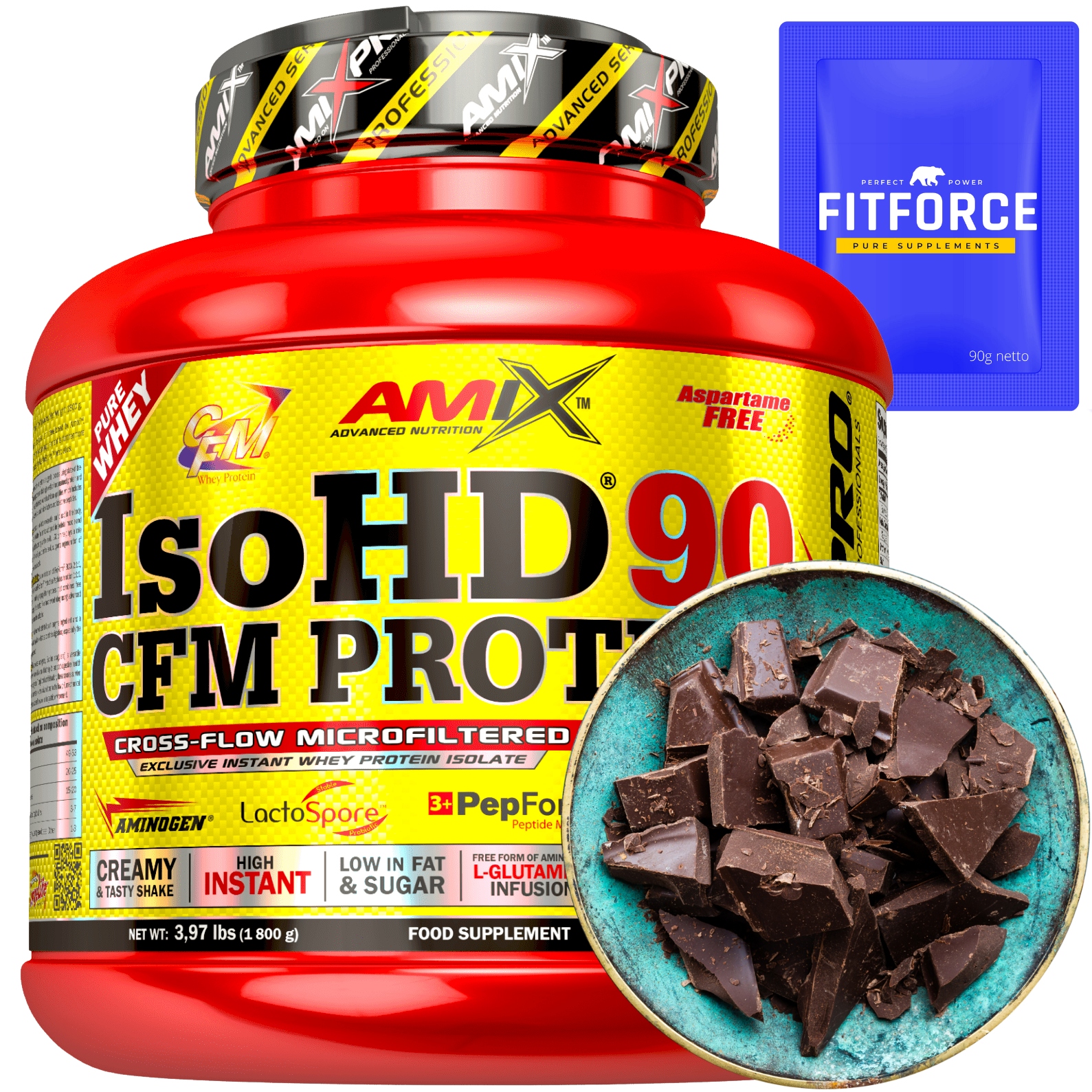 Keto Protein Amix IsoHD 90 Cfm Protein 1,8 kg čokoládový Protein