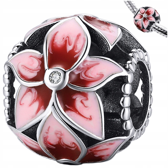 

Charms Kwiat Magnolii koralik beads srebro pr 925