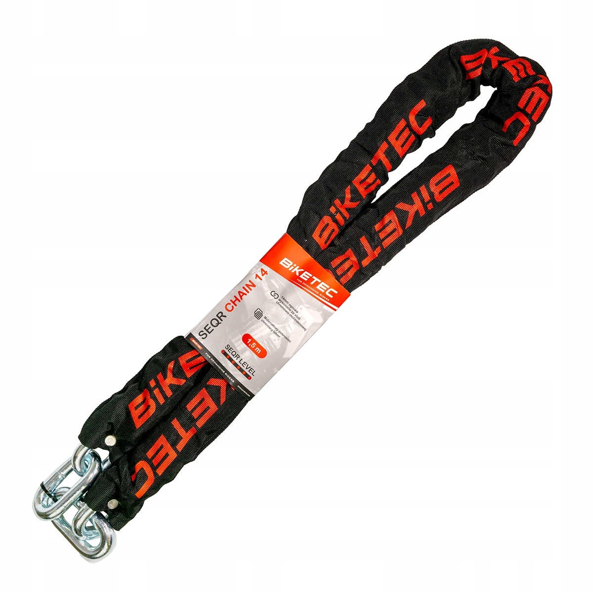 Biketec Seqr Reťaz 1,5 M, Očko 14 MM, Čierny Obal ()