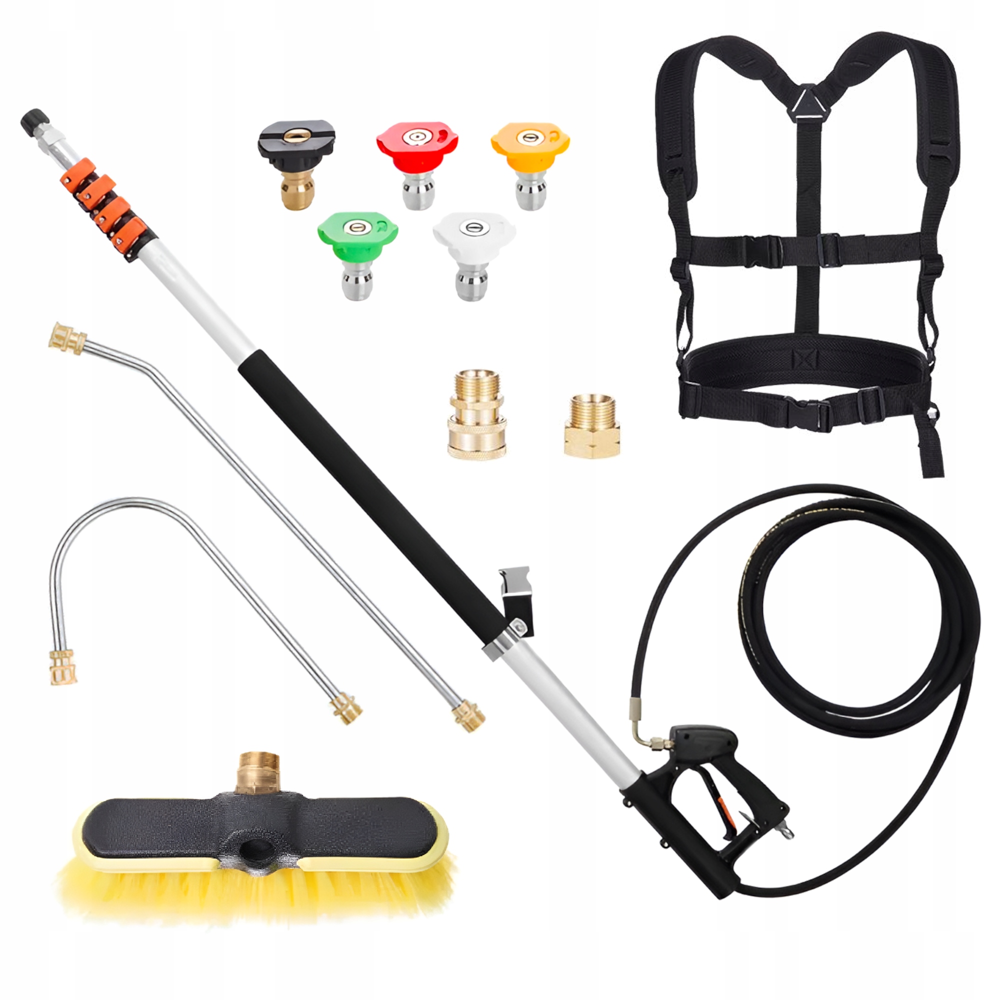 Lanca teleskopowa 5,5m dysze pas szczotka do myjki spalinowej szybkozłącze