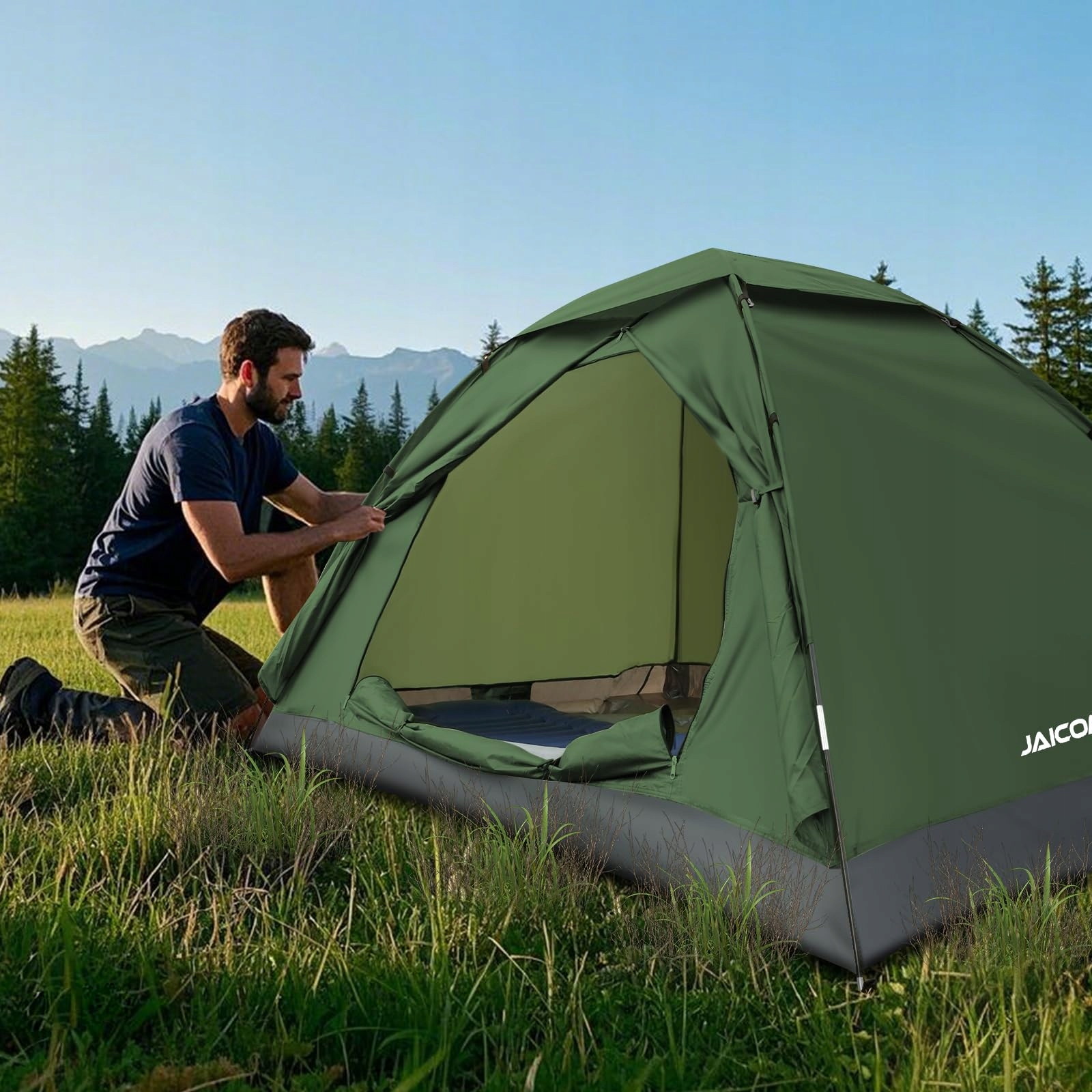 JAICOM Namiot 2 Osobowy Lekki Stabilny Wodoodporny Na Camping Trekking — miniatura 7