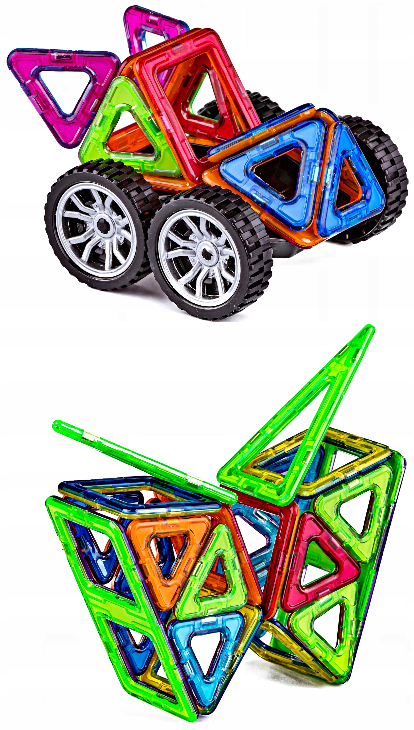 KLOCKI MAGNETYCZNE 114 el płytki GRATIS Materiał plastik