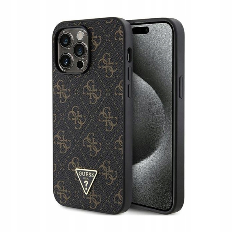 Guess 4G Triangle Metal Logo Etui iPhone 14 Pro Max (czarny)