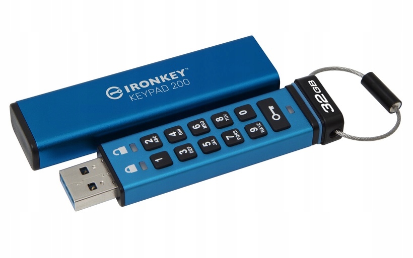 Kingston IronKey Keypad 200/ 32GB/ Usb 3.2/ Usb-a/ Modrá IKKP200/32GB