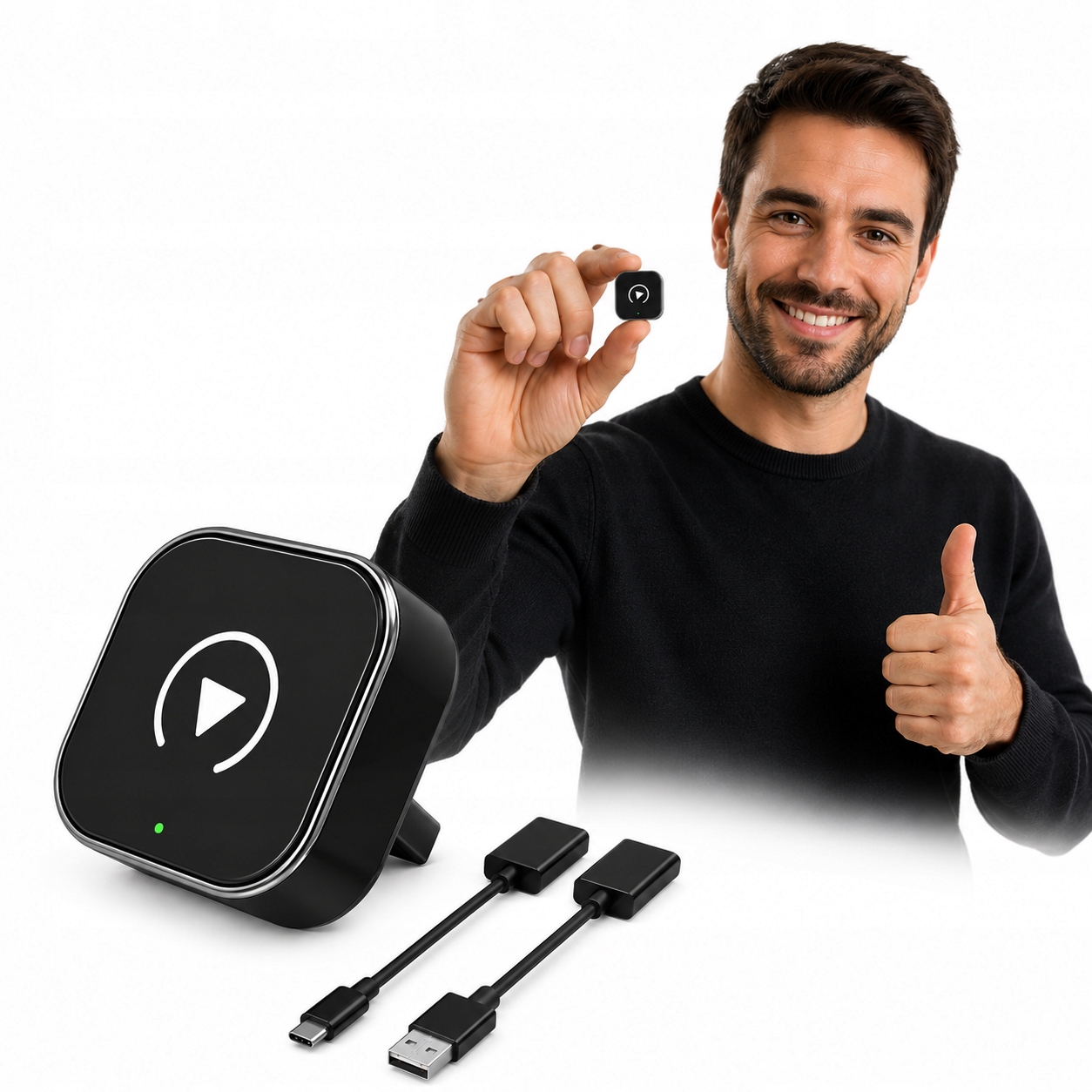 Adapter CarPlay Android Auto bezprzewodowy USB-C WiFi 5.8GHz Plug&Play