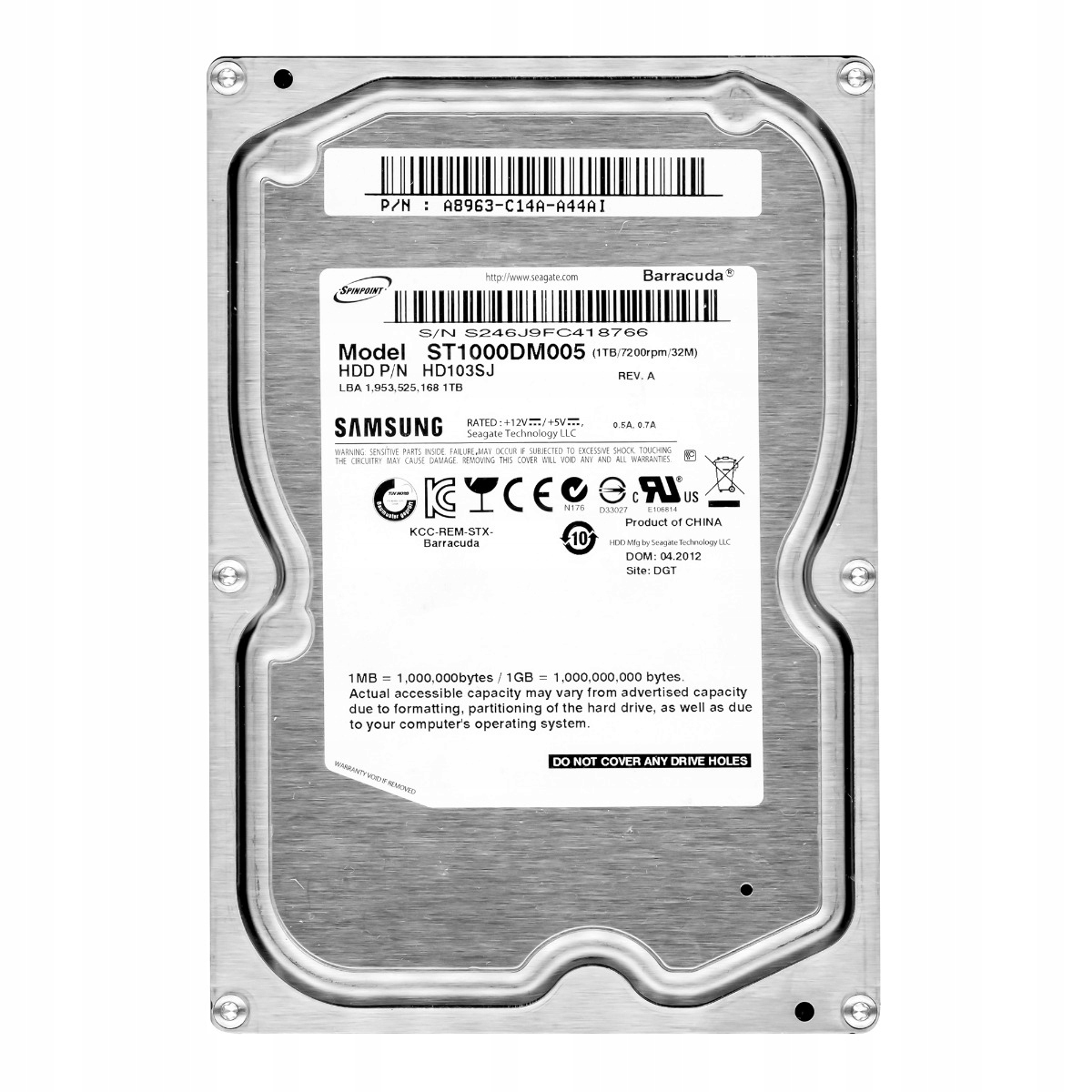 Samsung HD103SJ 1TB Sata II 7.2k 3.5'' ST1000DM005