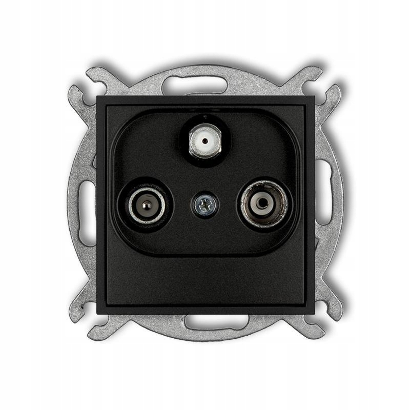 Karlik Mini černý mat koncová zásuvka Rtv-sat (dva anténní vstupy) 1