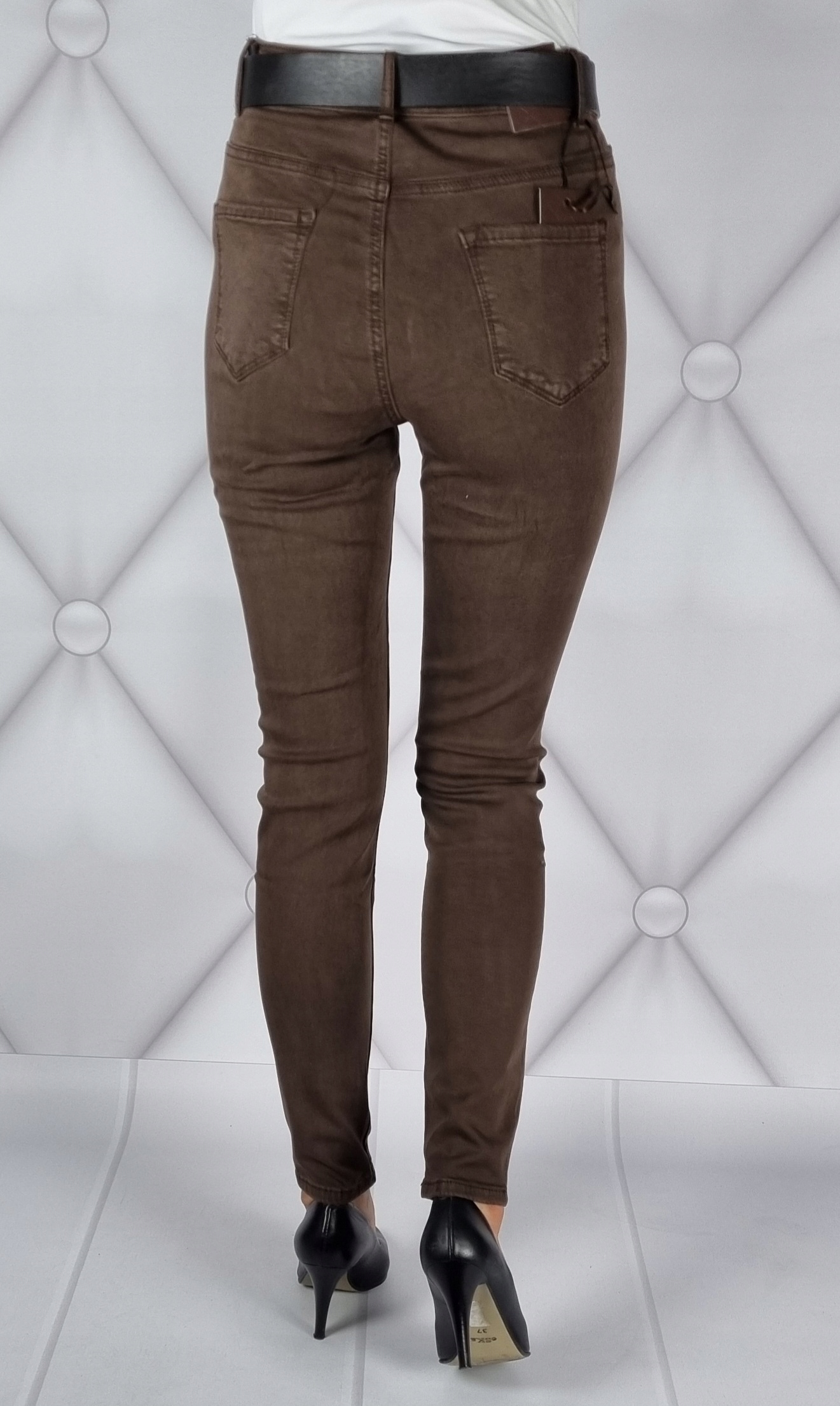 SPODNIE GOODIES Z WYSOKIM STANEM ROZMIAR 40/L Długość nogawki długa