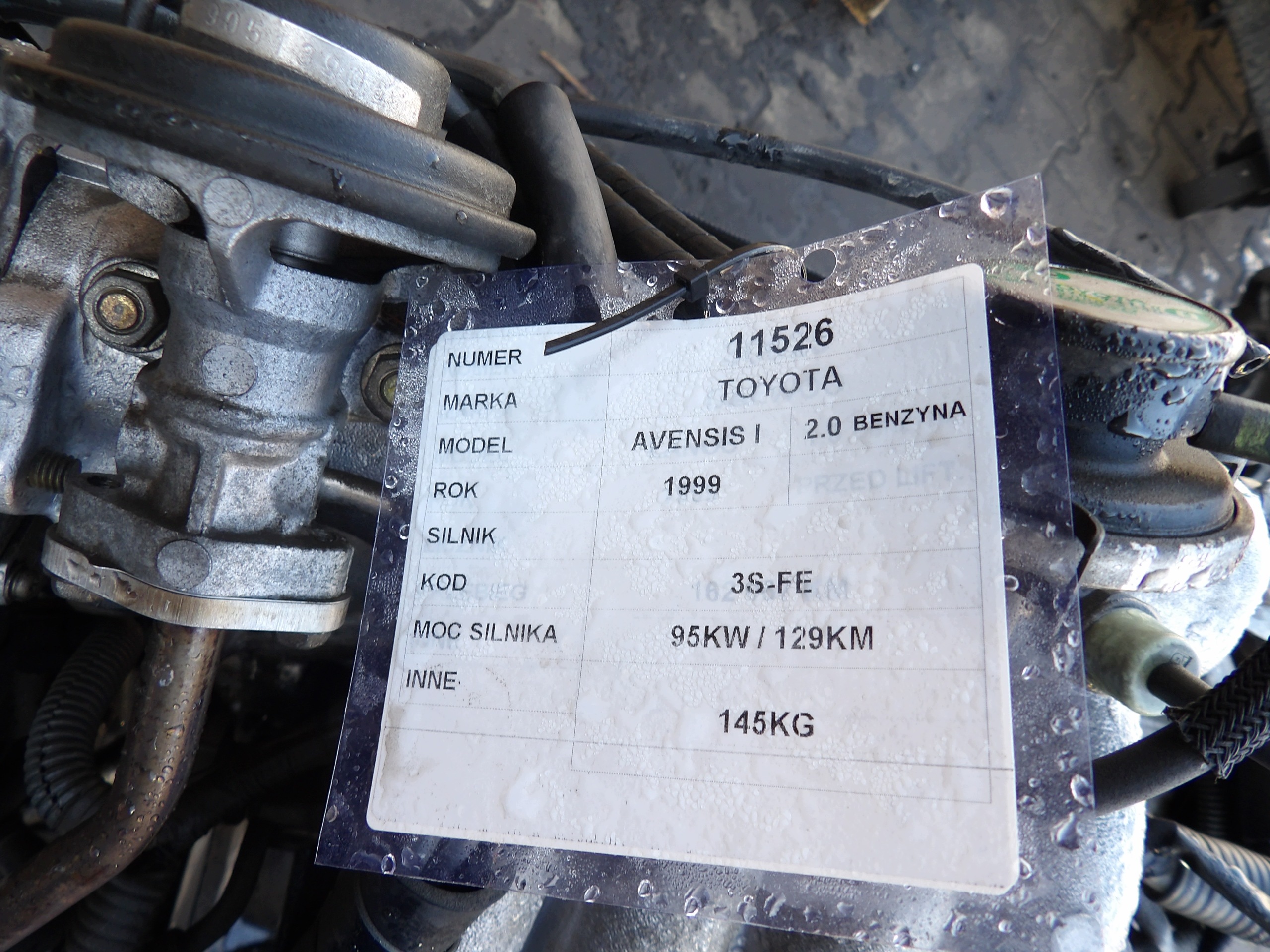 Toyota Avensis 2,0 -129 km engine 3SFE