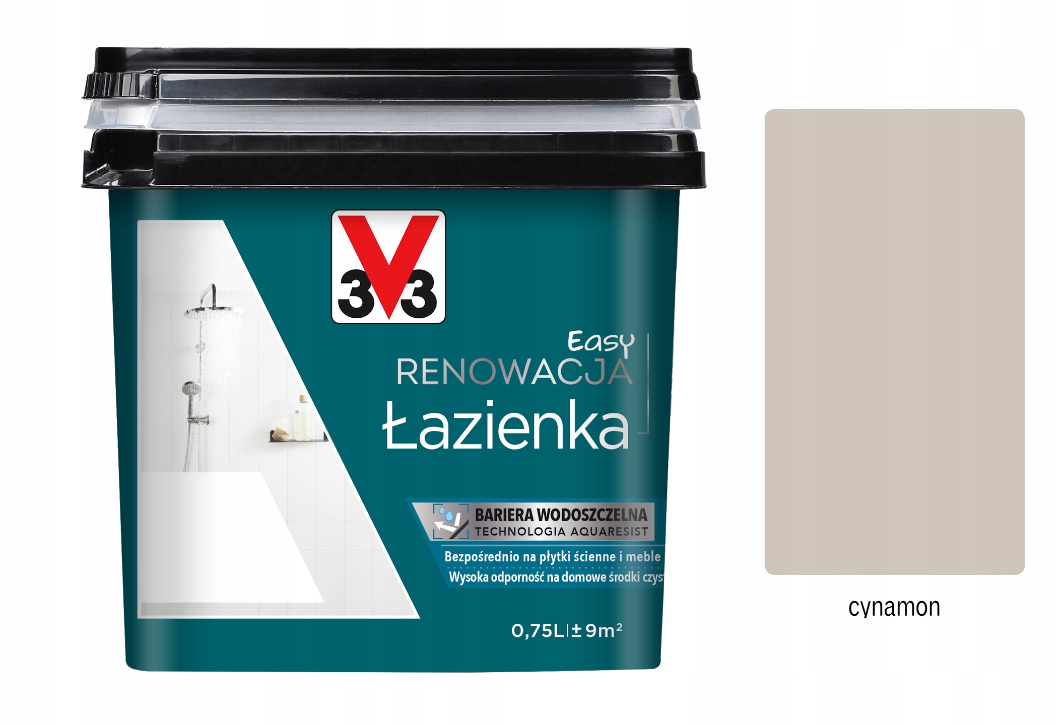 V33 Farba renowacja Łazienka i Płytki 0,75L Cynamon satyna