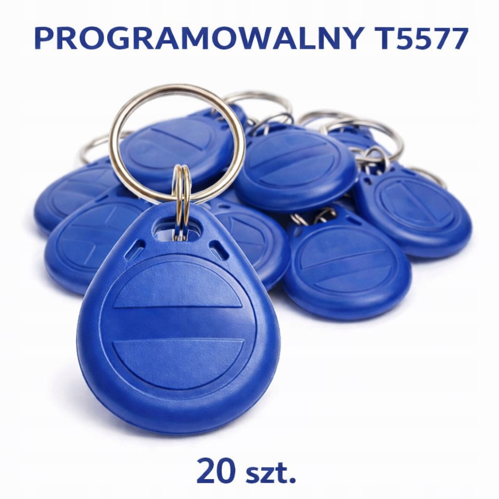 Brelok PROGRAMOWALNY RFID 125kHz T5577 Unique MIA EMB3 Kopiowanie Niebieski